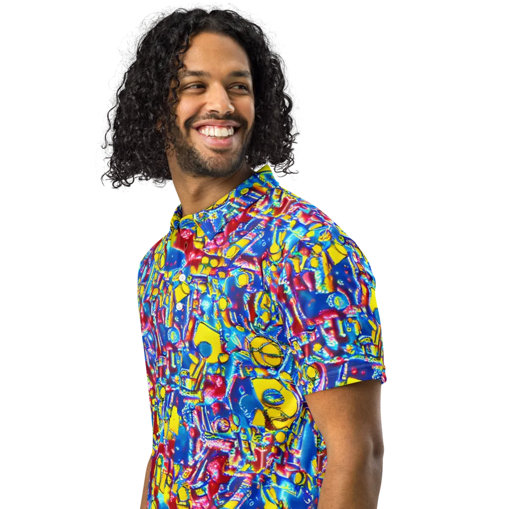 Radiant Disorder on Men's Slim Fit Polo Shirt — Left Front