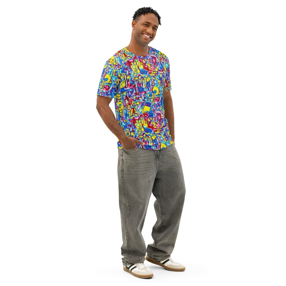 Radiant Disorder on Men's Cotton Crew Neck T-Shirt — Right Front