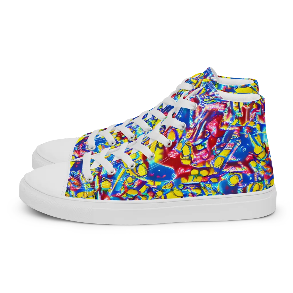 Radiant Disorder on Men's High Top Canvas Shoes — Left