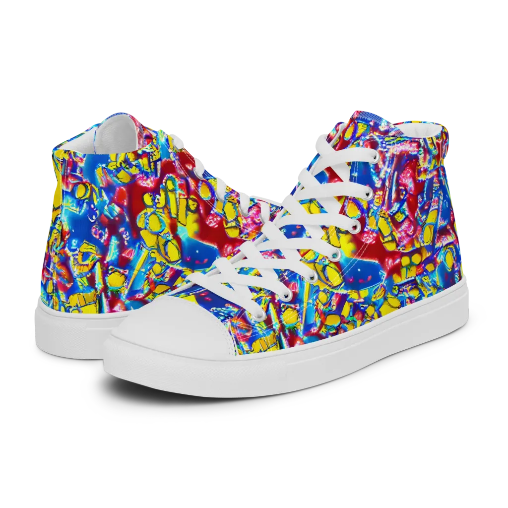 Radiant Disorder on Men's High Top Canvas Shoes — Left