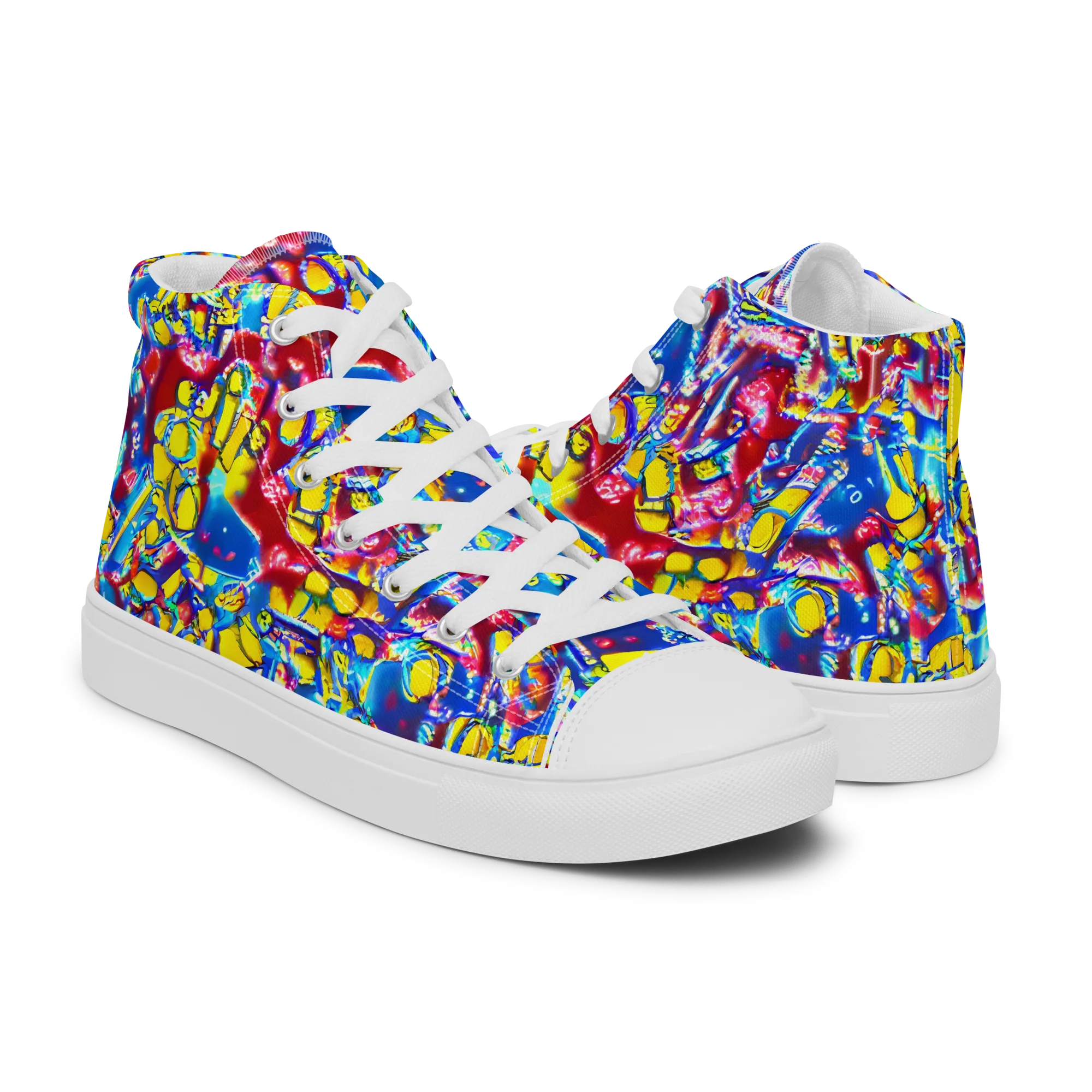 Radiant Disorder on Men's High Top Canvas Shoes — Right