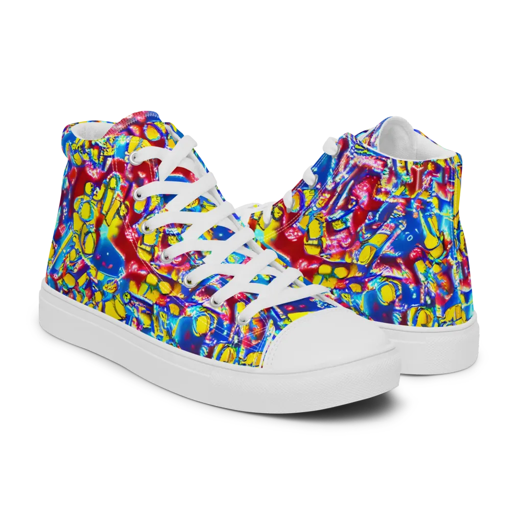 Radiant Disorder on Men's High Top Canvas Shoes — Right