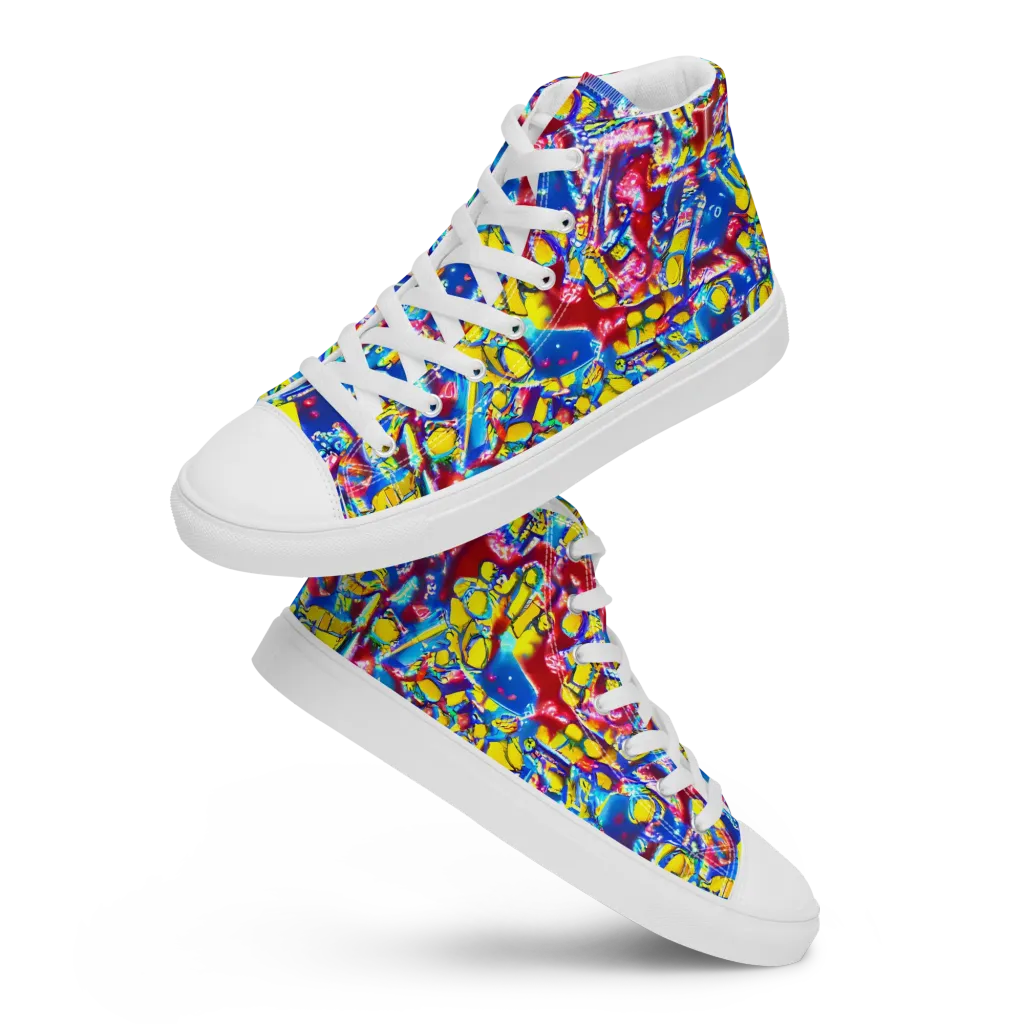 Radiant Disorder on Men's High Top Canvas Shoes — Front