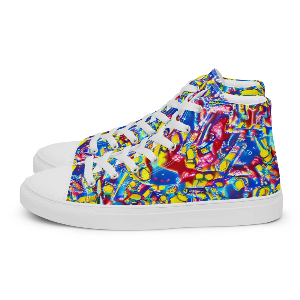 Radiant Disorder on Women's High Top Canvas Shoes — Left