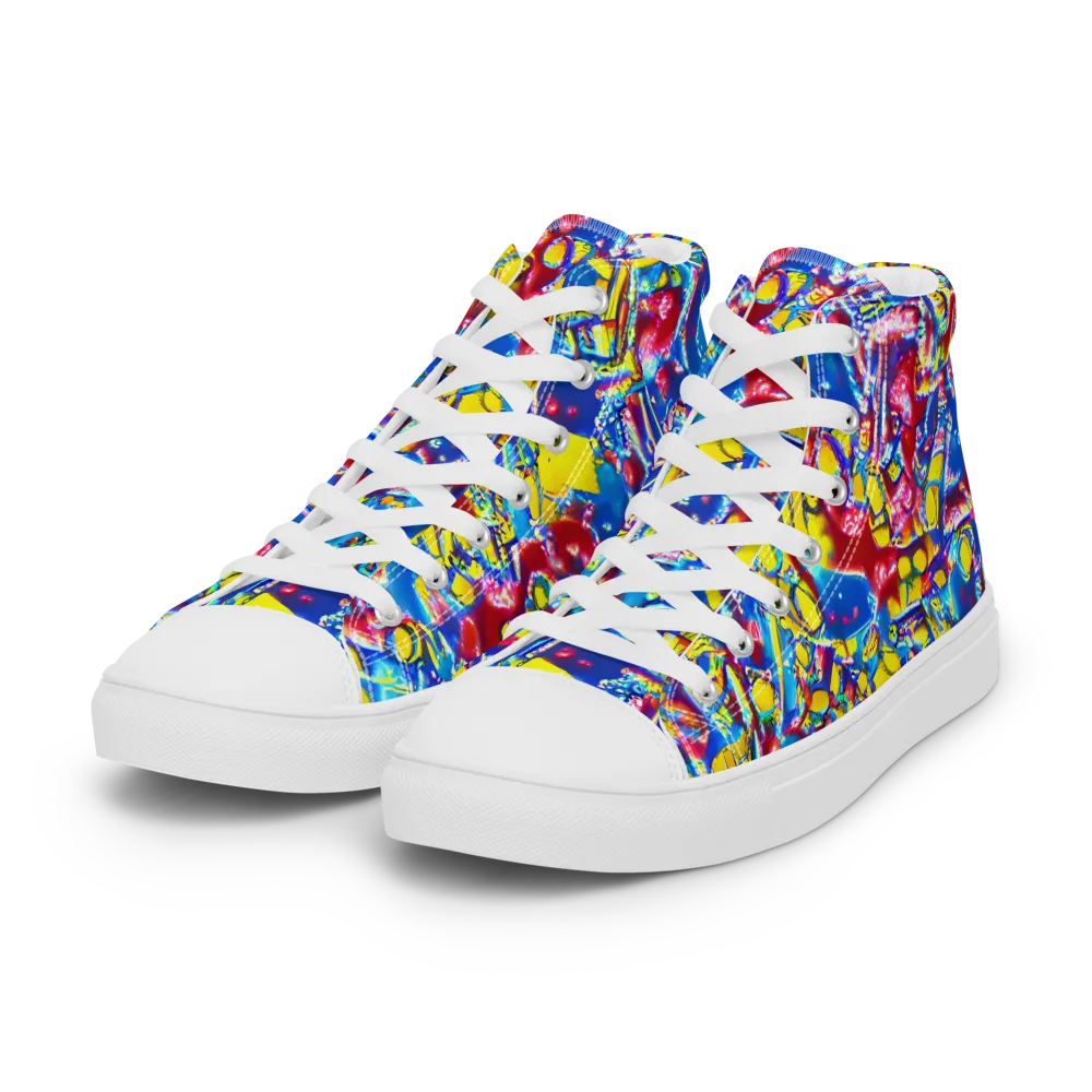 Radiant Disorder on Women's High Top Canvas Shoes — Left Front