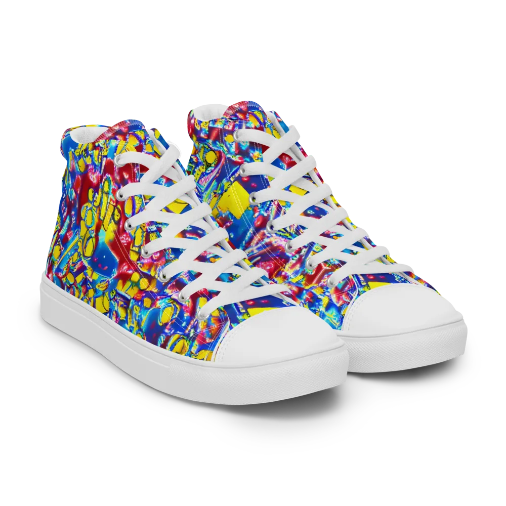 Radiant Disorder on Women's High Top Canvas Shoes — Right Front