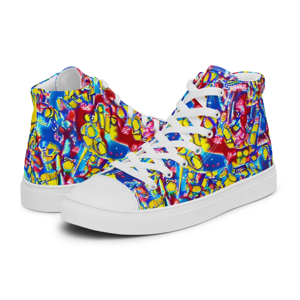 Radiant Disorder on Women's High Top Canvas Shoes — Left