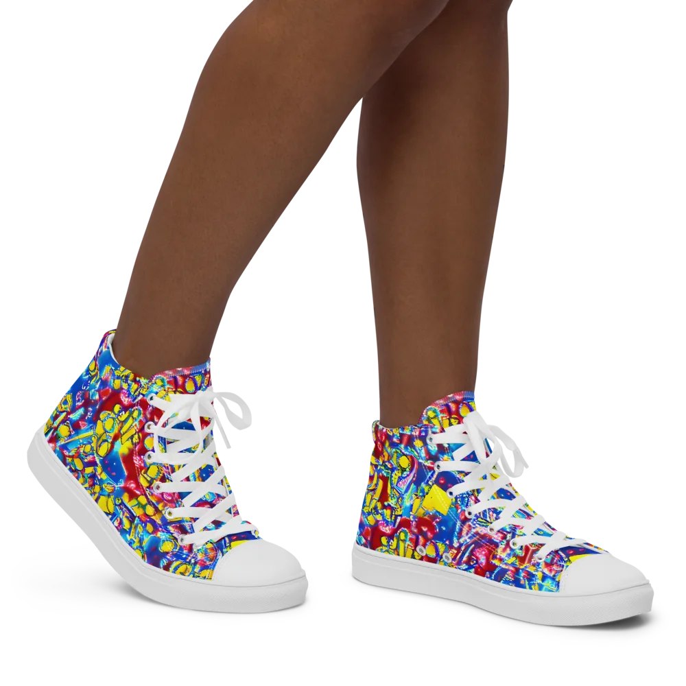 Radiant Disorder on Women's High Top Canvas Shoes — Right