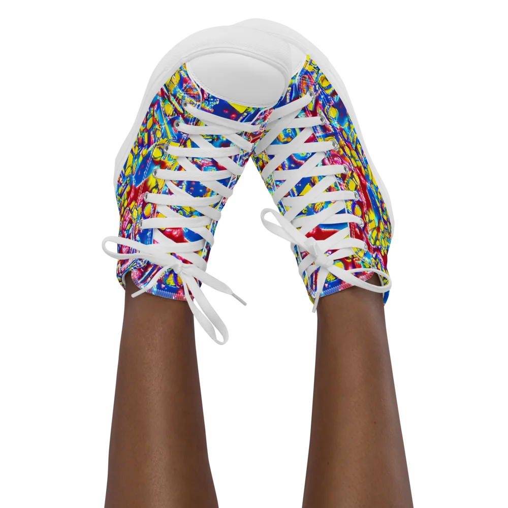 Radiant Disorder on Women's High Top Canvas Shoes — Front