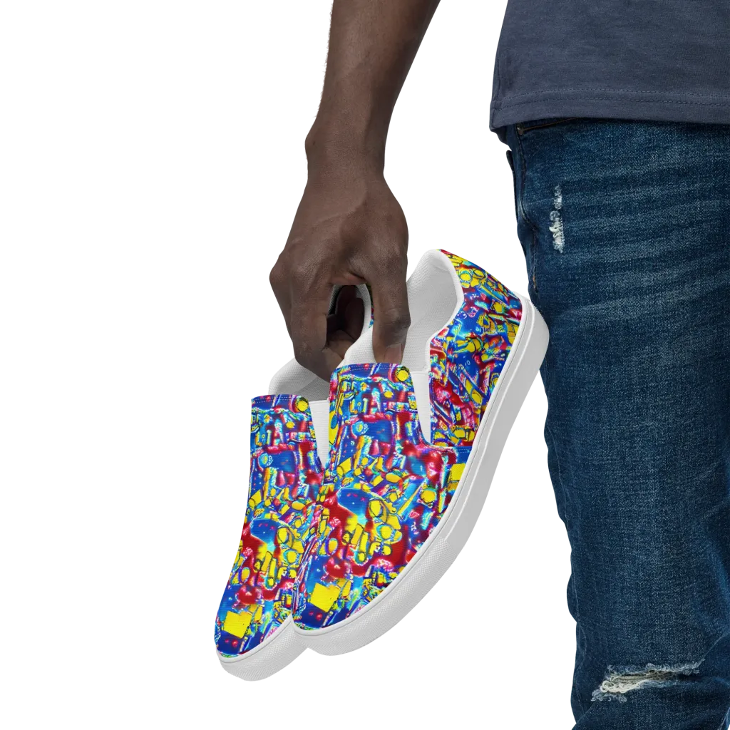 Radiant Disorder on Men's Slip-On Canvas Shoes — Left Front
