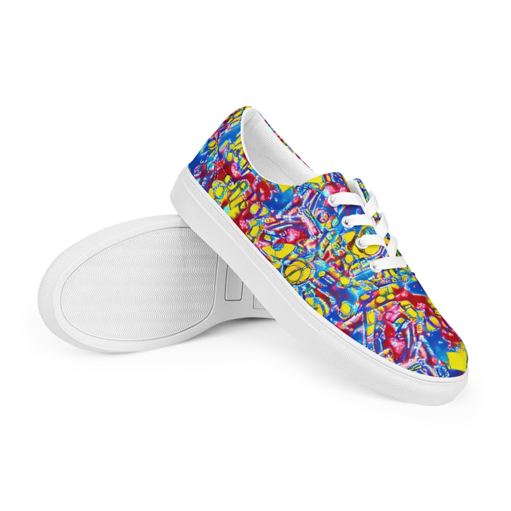 Radiant Disorder on Men's Lace-Up Canvas Shoes — Right Front