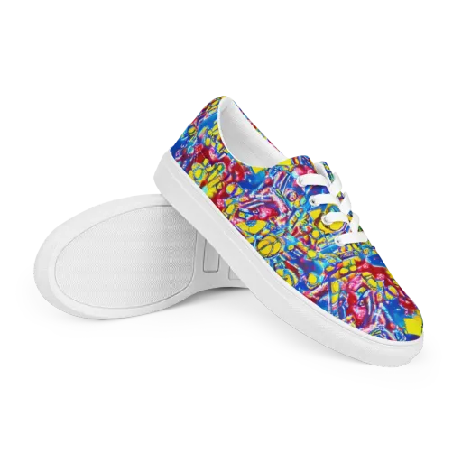 Radiant Disorder on a Men's Lace-Up Canvas Shoes