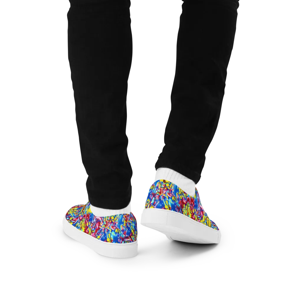 Radiant Disorder on Men's Lace-Up Canvas Shoes — Back