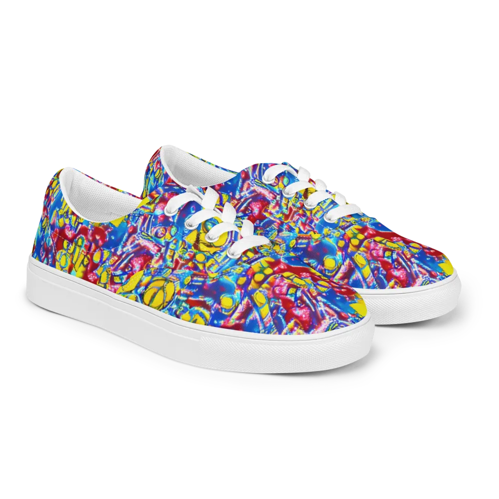 Radiant Disorder on Men's Lace-Up Canvas Shoes — Right Front