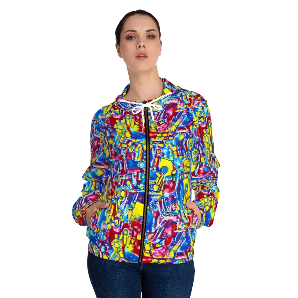 Radiant Disorder on Women's Full-Zip Hoodie — Front On Person
