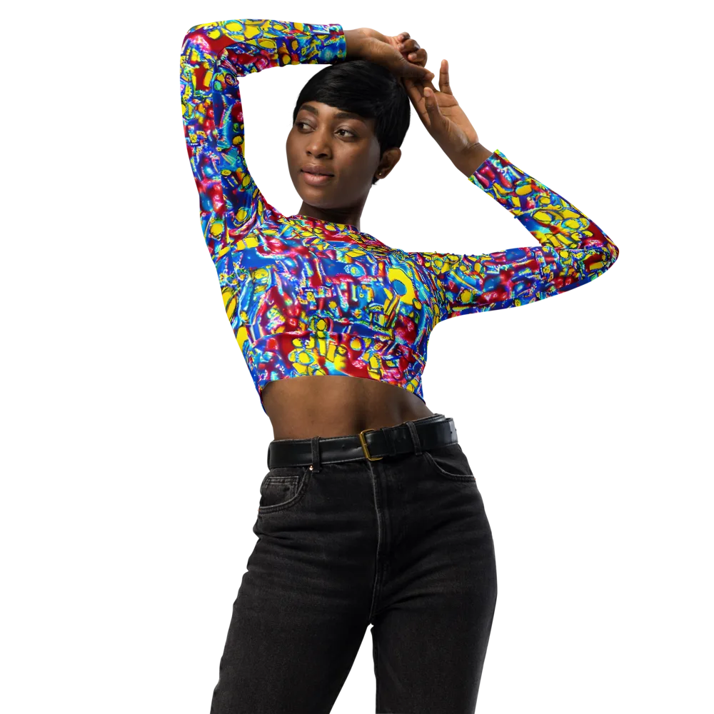 Radiant Disorder on Long Sleeve Crop Top — Front