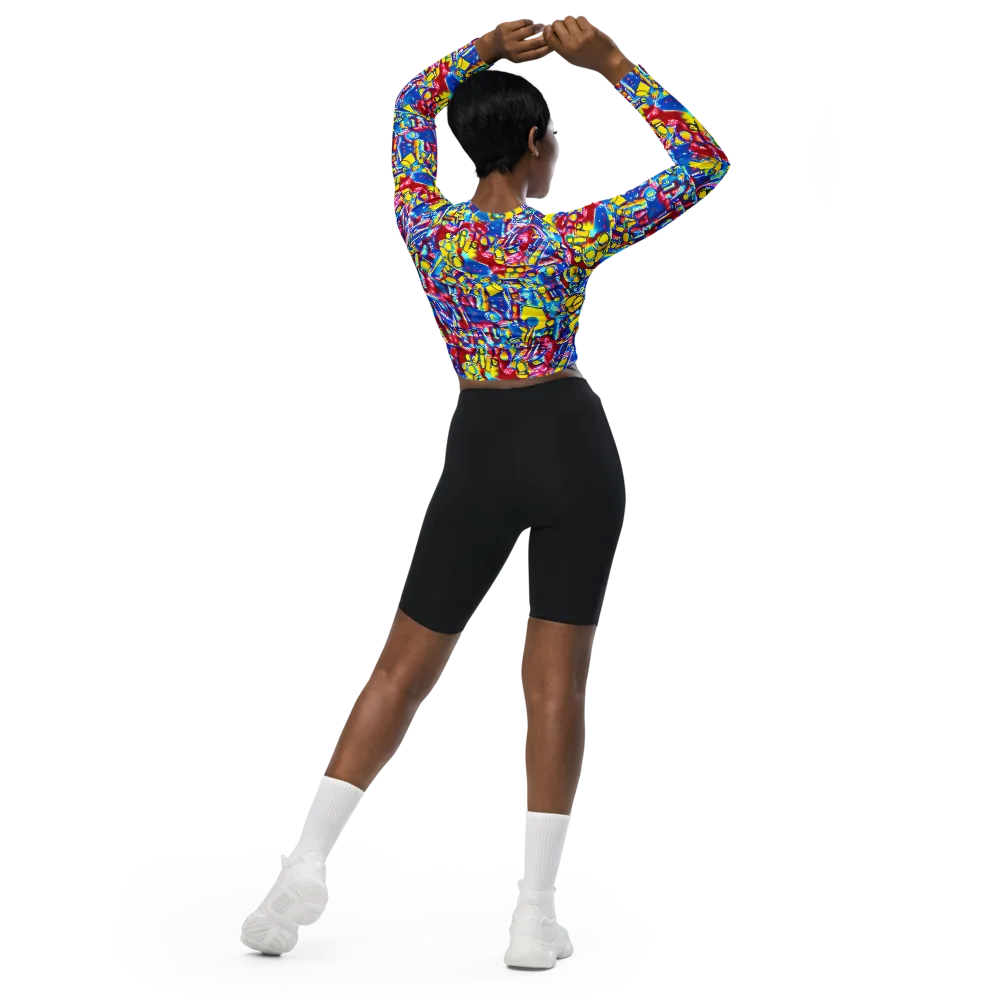 Radiant Disorder on Long Sleeve Crop Top — Back