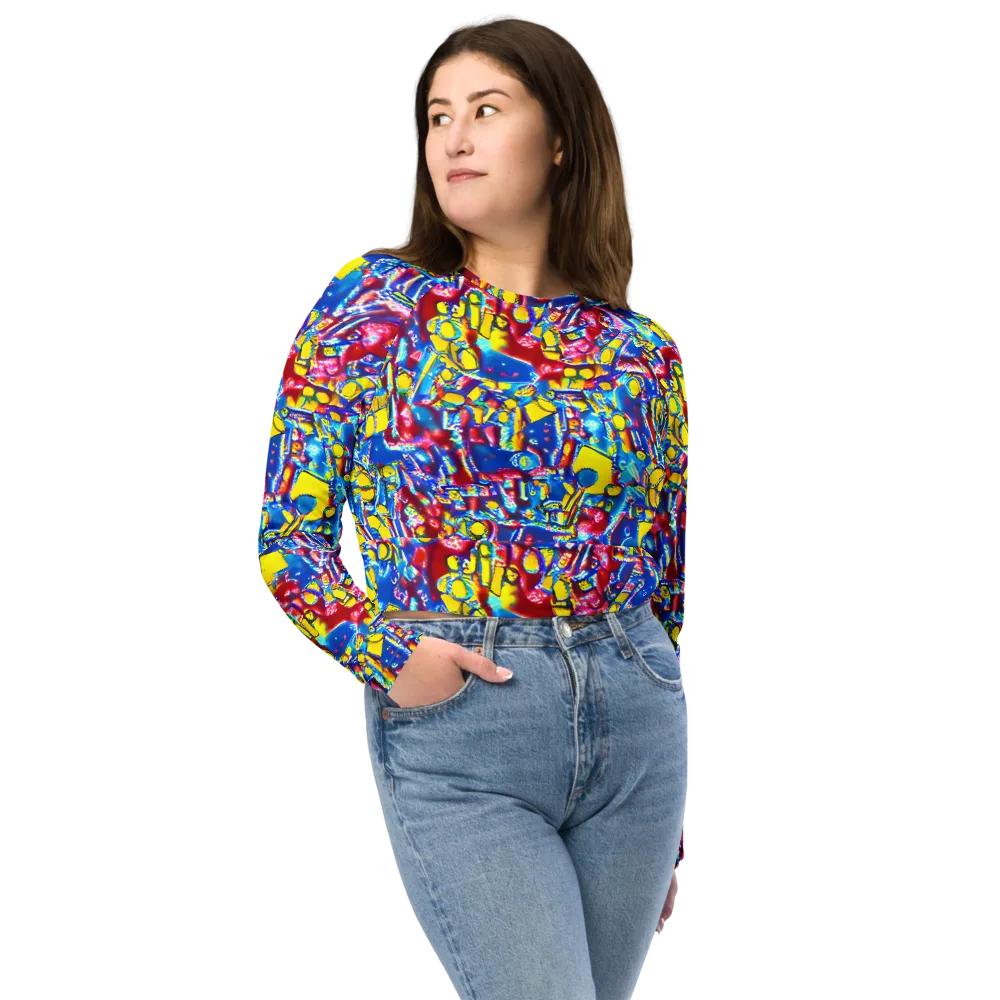 Radiant Disorder on Long Sleeve Crop Top — Front