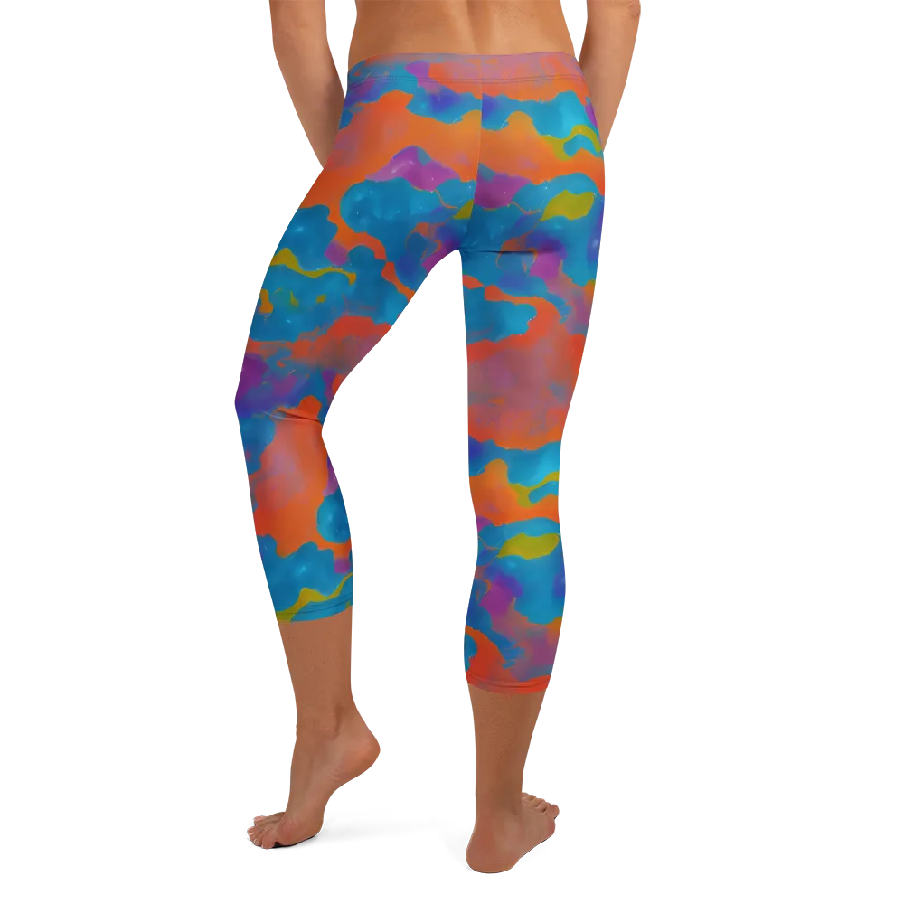 Chromatic Tidal Wave on Capri Leggings — Back