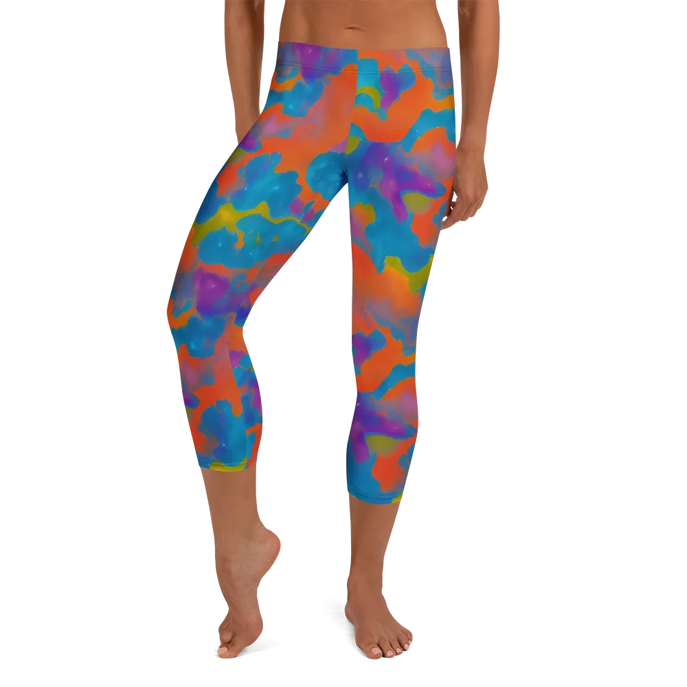 Chromatic Tidal Wave on Capri Leggings — Front
