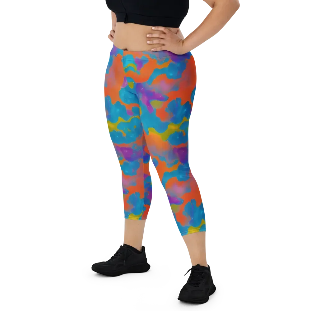 Chromatic Tidal Wave on Capri Leggings — Front