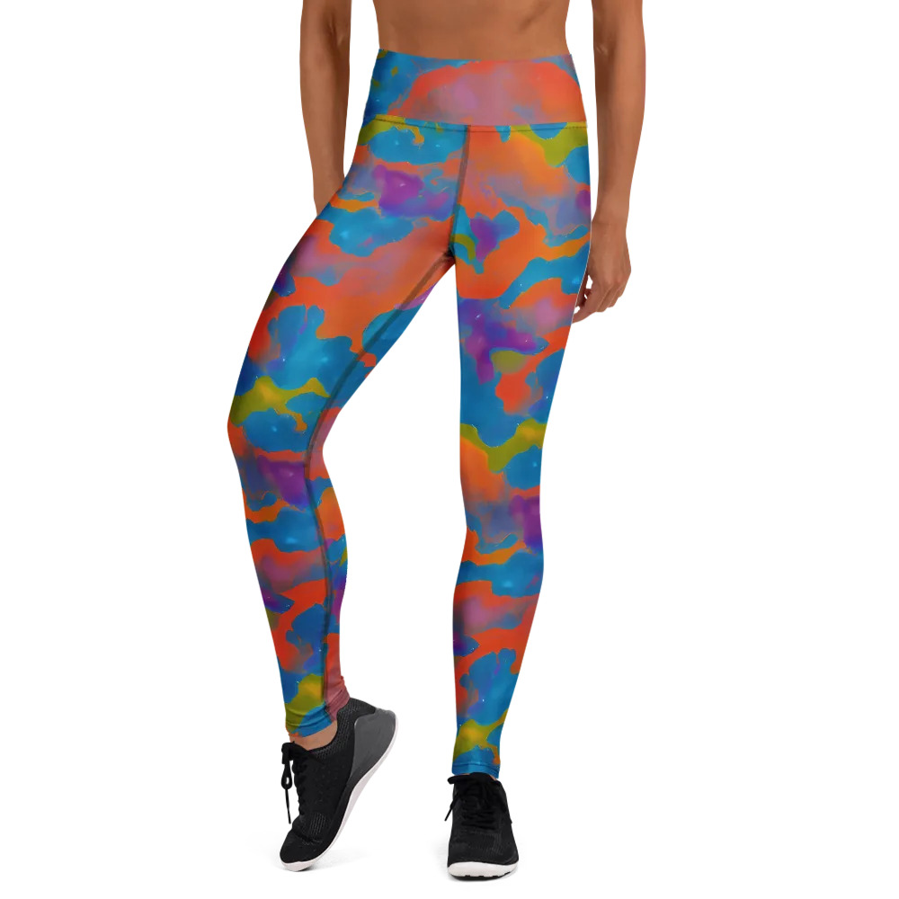 Chromatic Tidal Wave on Yoga Leggings — Front