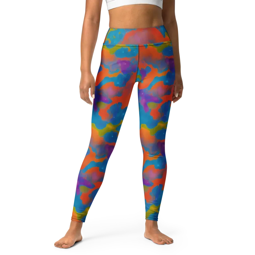 Chromatic Tidal Wave on Yoga Leggings — Front