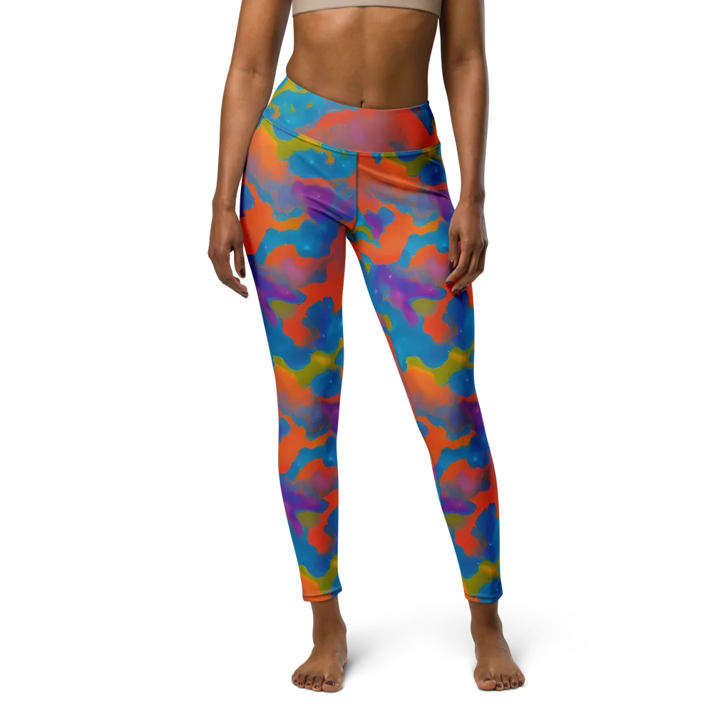 Chromatic Tidal Wave on Yoga Leggings — Front