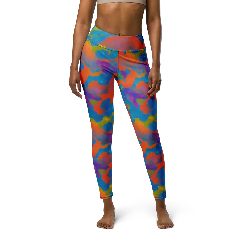 Chromatic Tidal Wave on Yoga Leggings — Front