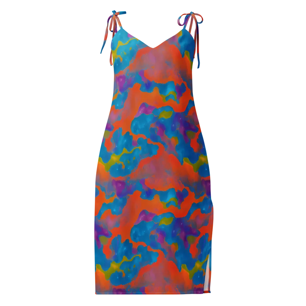 Chromatic Tidal Wave on Slip Dress — Front