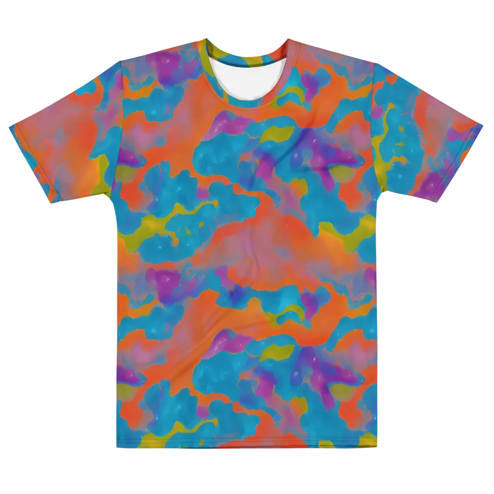 Chromatic Tidal Wave on Men's Cotton Crew Neck T-Shirt — Front