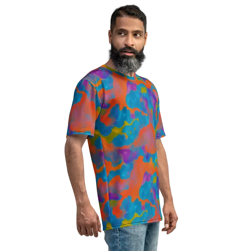 Chromatic Tidal Wave on Men's Crew Neck T-Shirt — Right