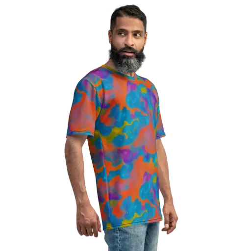 Chromatic Tidal Wave on a Men's Crew Neck T-Shirt