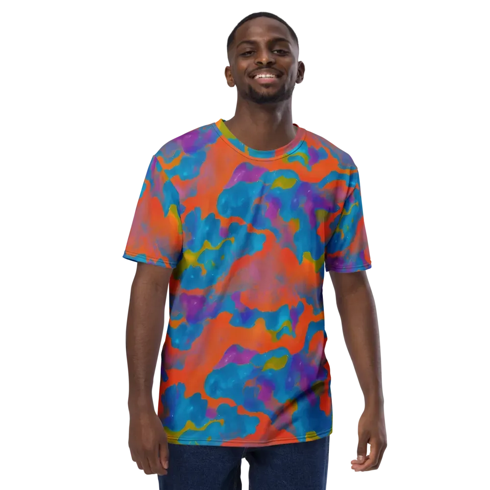 Chromatic Tidal Wave on Men's Crew Neck T-Shirt — Front