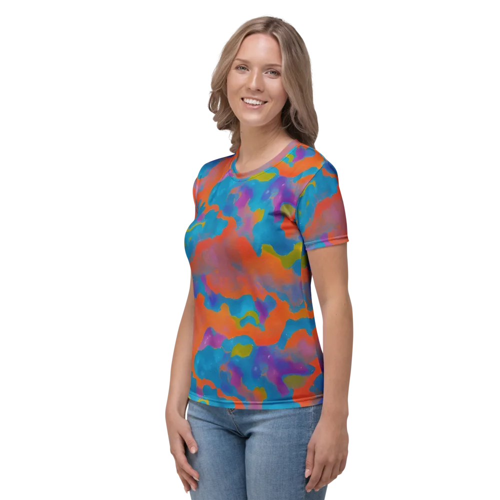 Chromatic Tidal Wave on Women's Crew Neck T-Shirt — Left