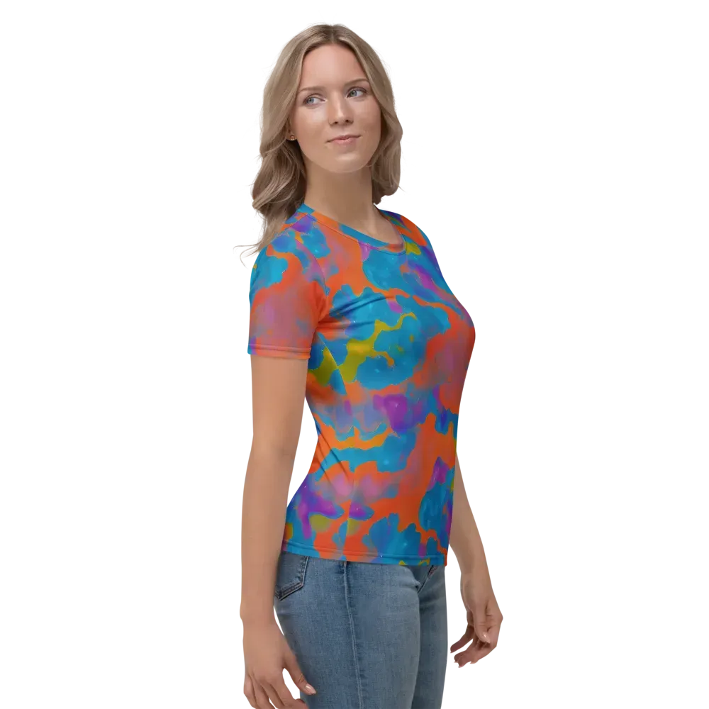 Chromatic Tidal Wave on Women's Crew Neck T-Shirt — Right