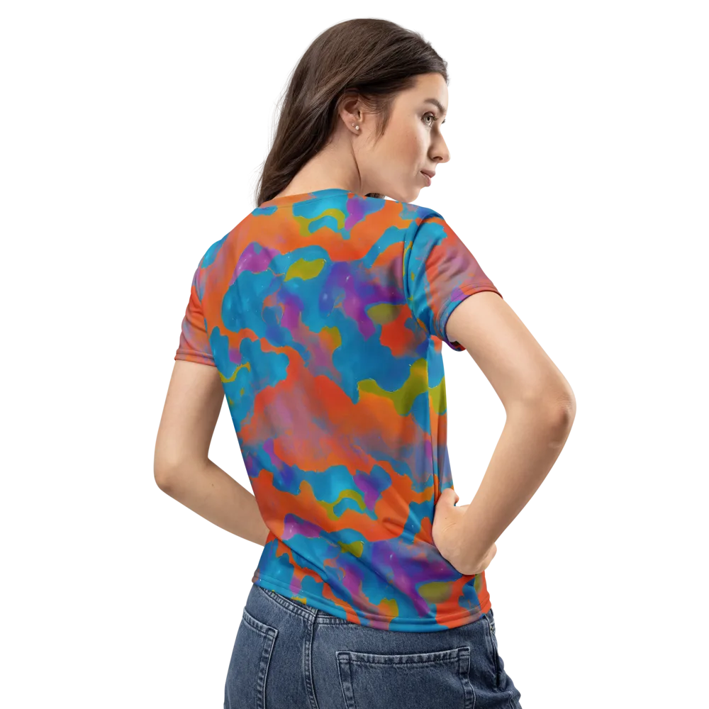 Chromatic Tidal Wave on Women's Crew Neck T-Shirt — Back
