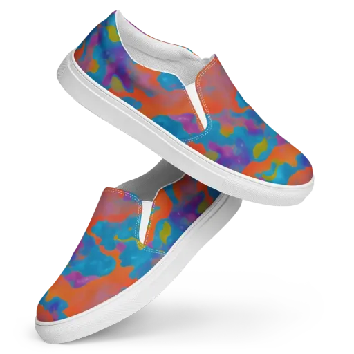 Chromatic Tidal Wave on a Women's Slip-On Canvas Shoes