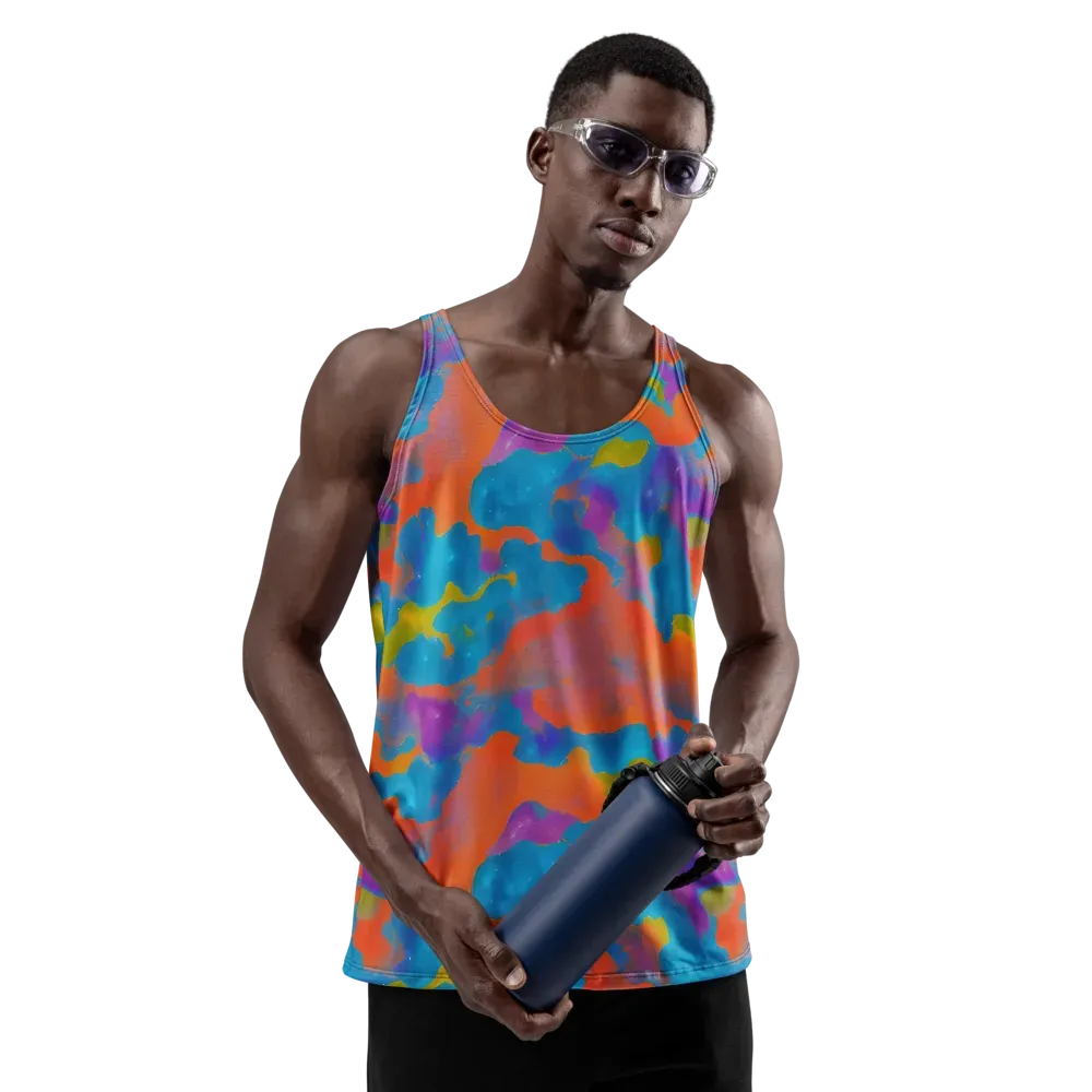 Chromatic Tidal Wave on Men's Tank Top — Front