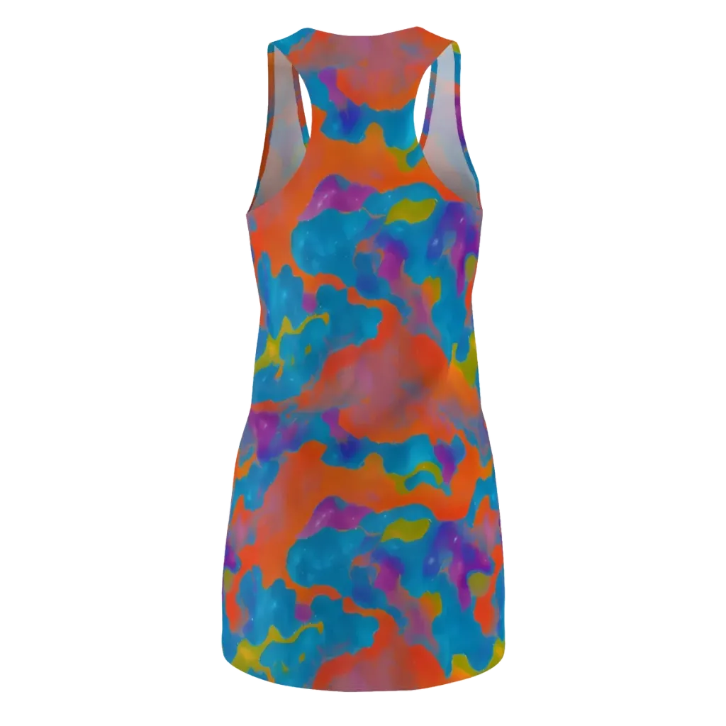Chromatic Tidal Wave on Racerback Dress — Back