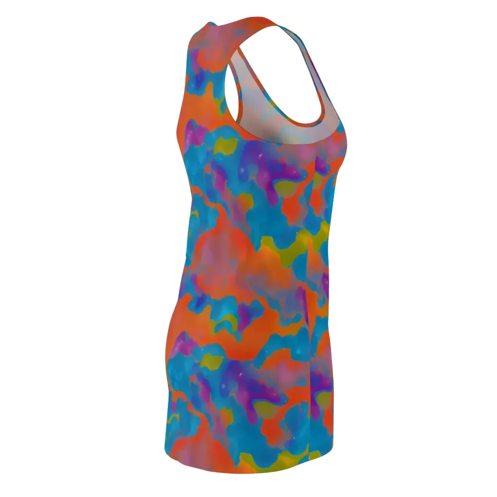 Chromatic Tidal Wave on Racerback Dress — Back Side