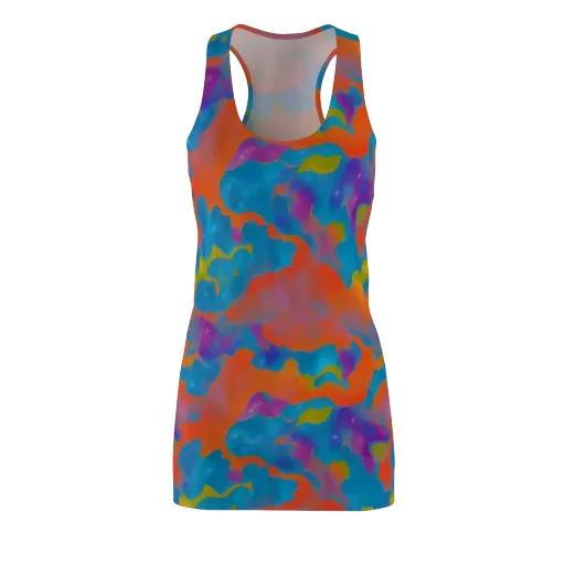 Chromatic Tidal Wave on a Racerback Dress