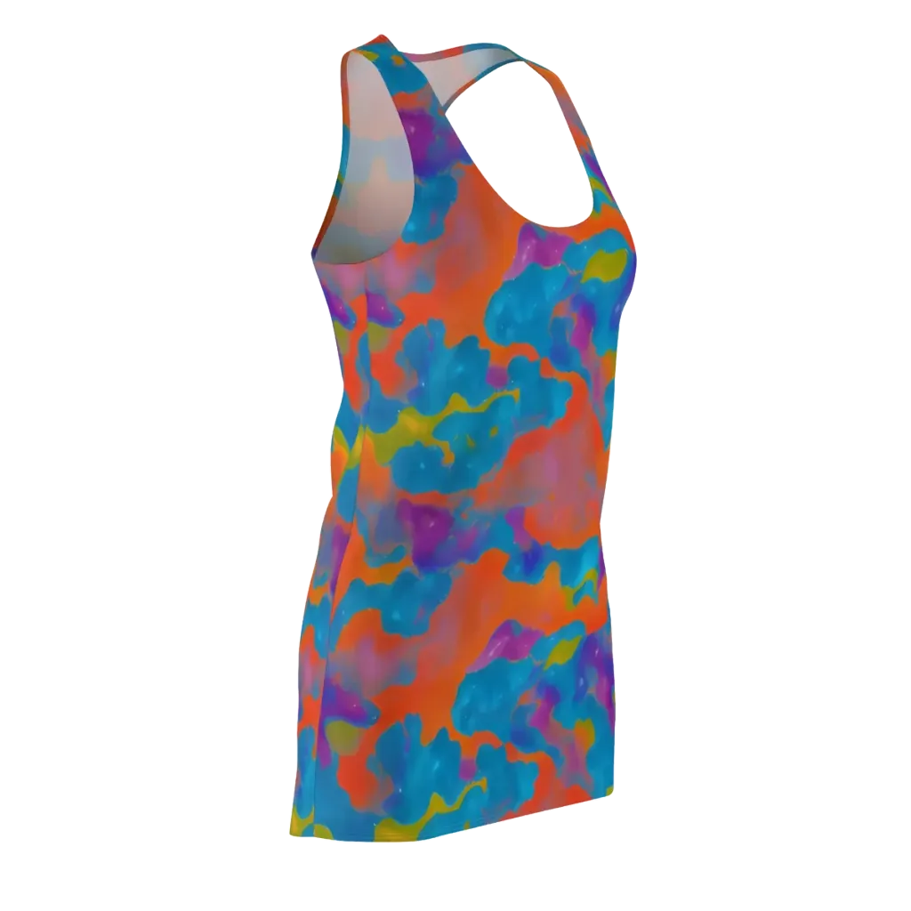 Chromatic Tidal Wave on Racerback Dress — Front Side