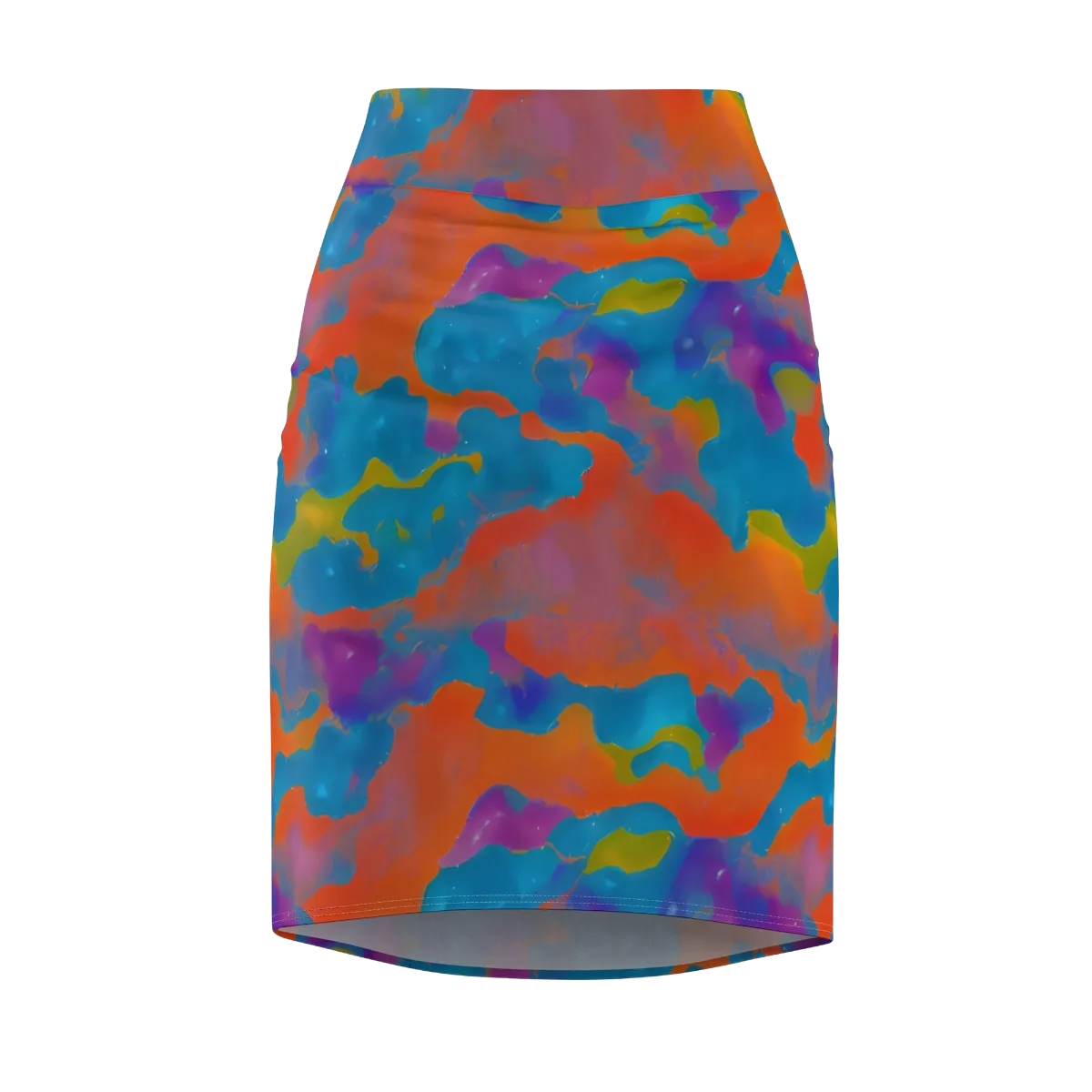 Chromatic Tidal Wave on Pencil Skirt — Front