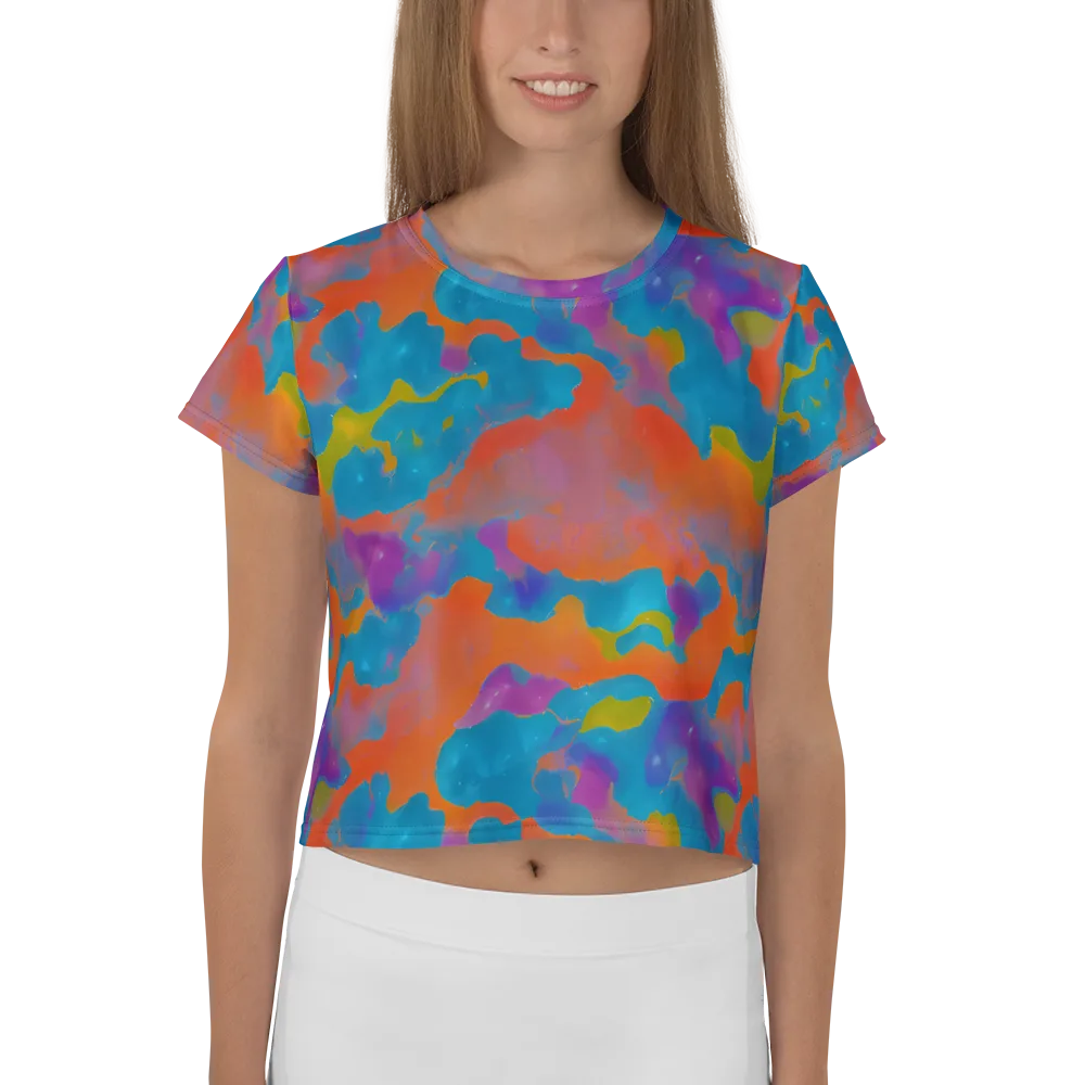 Chromatic Tidal Wave on Crop Tee — Front
