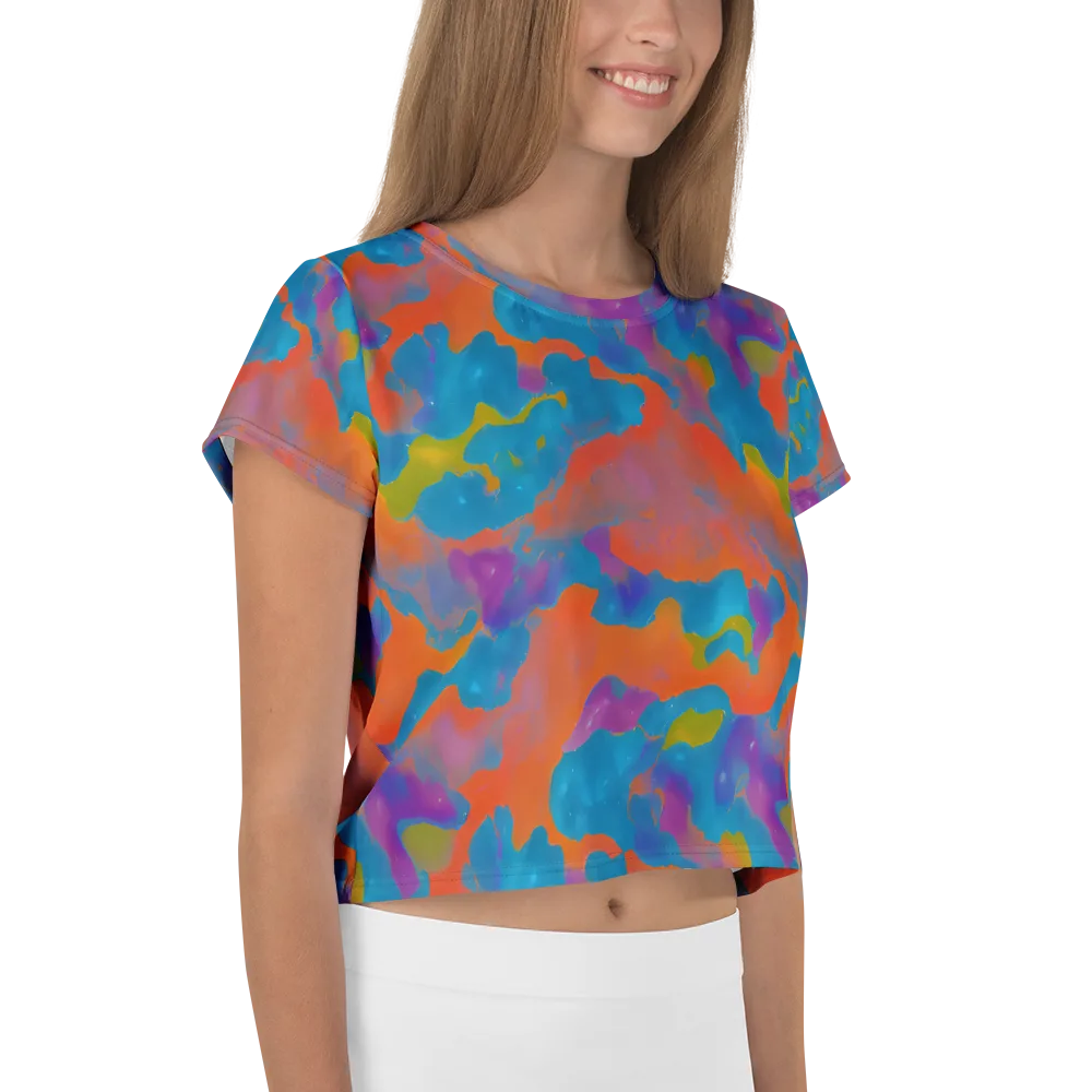 Chromatic Tidal Wave on Crop Tee — Right