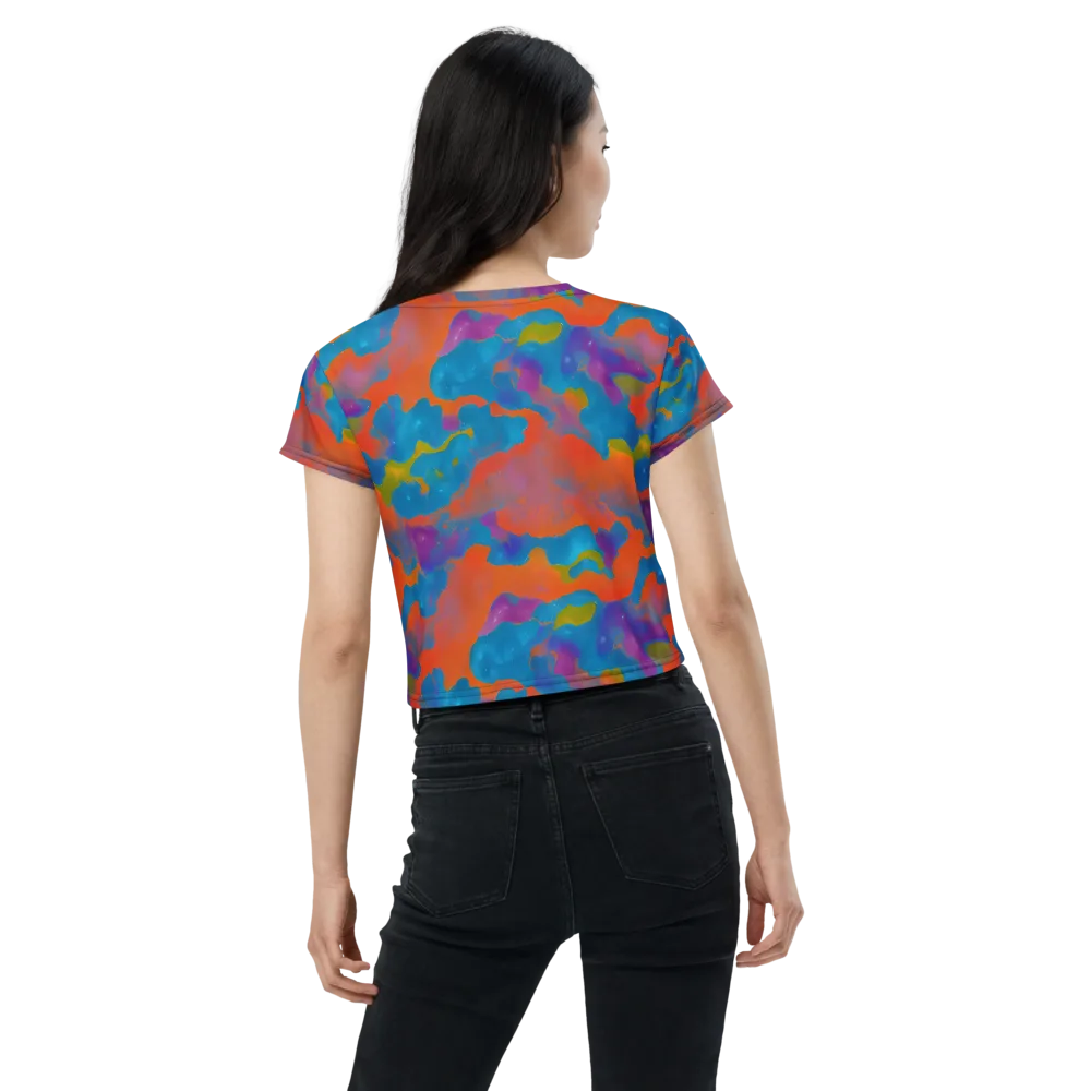 Chromatic Tidal Wave on Crop Tee — Back