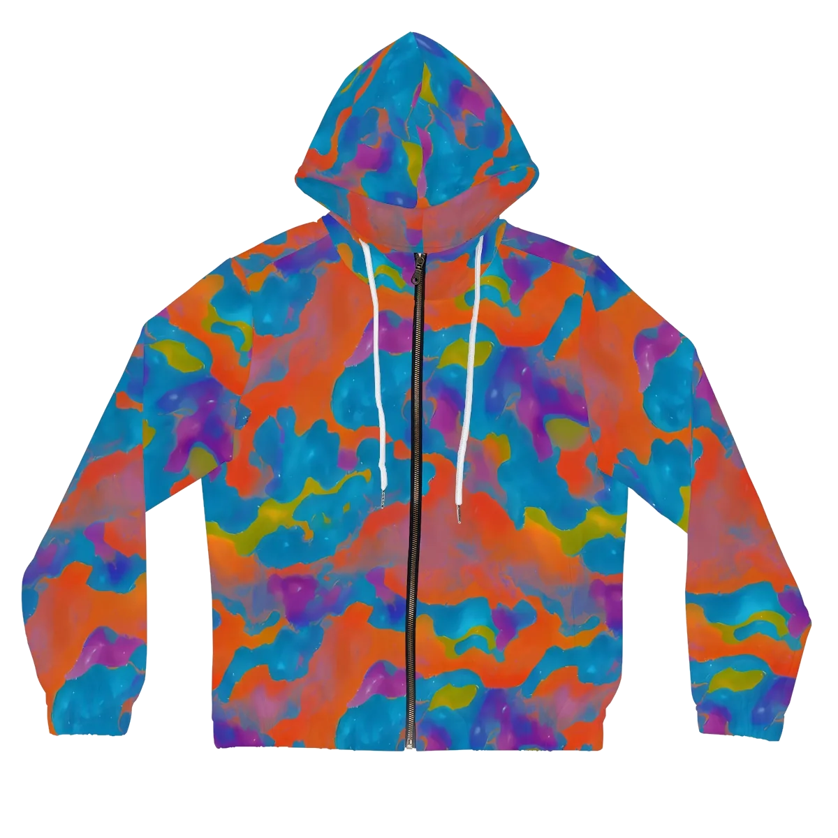 Chromatic Tidal Wave on Women's Full-Zip Hoodie — Front