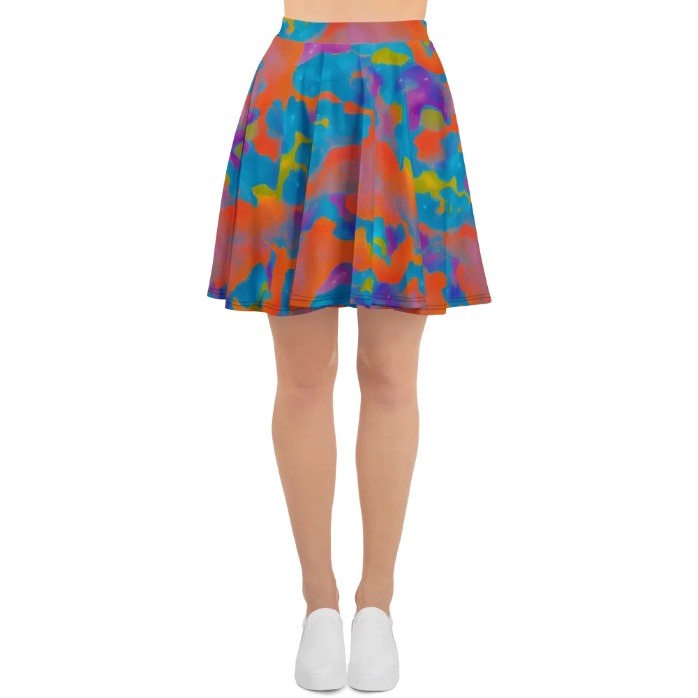 Chromatic Tidal Wave on Skater Skirt — Front