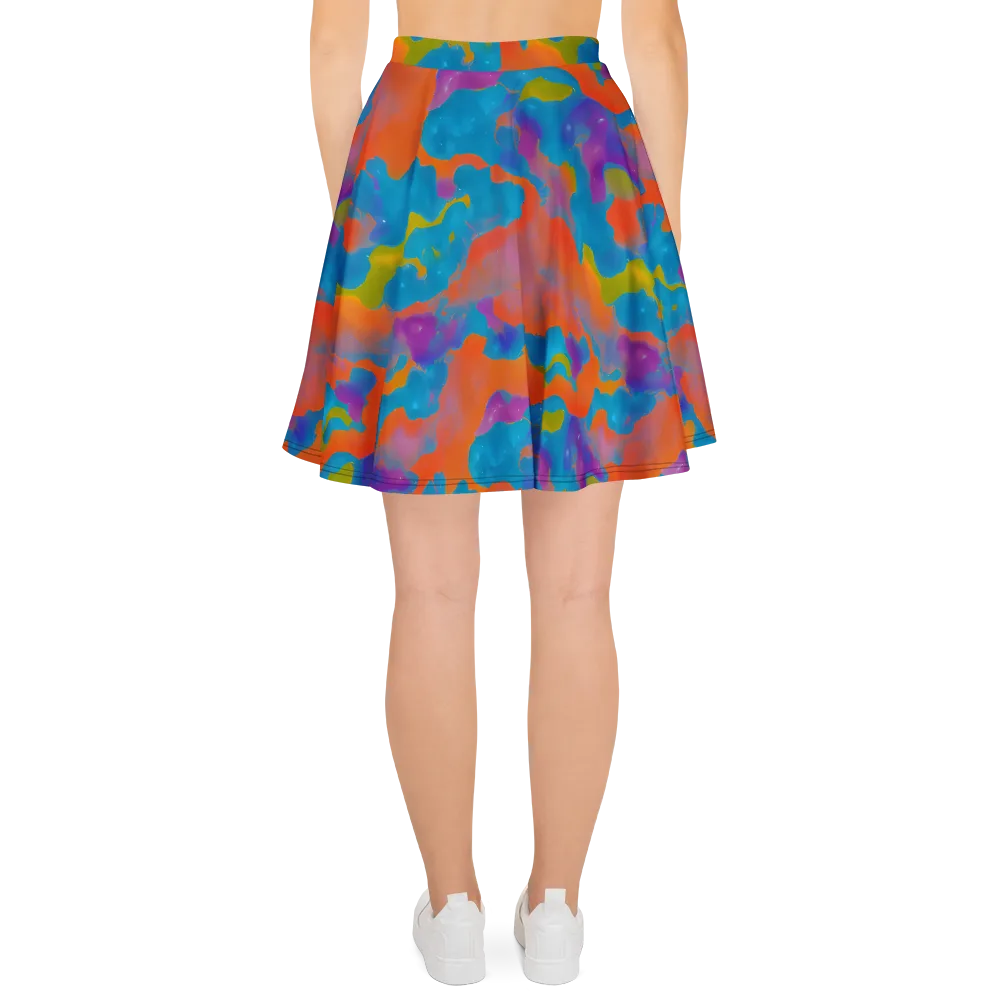 Chromatic Tidal Wave on Skater Skirt — Back